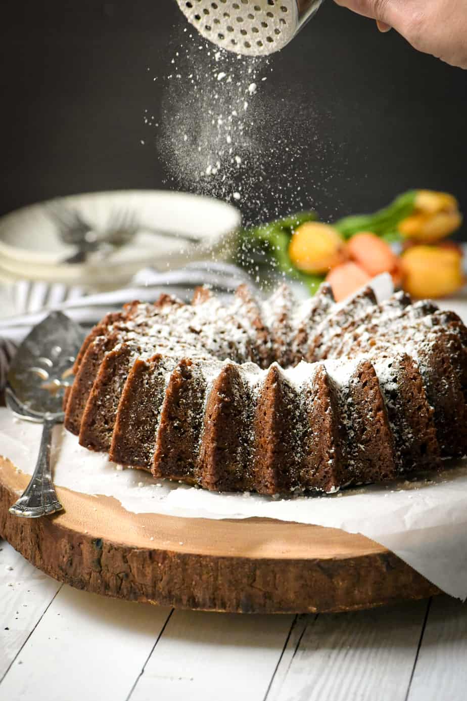 Warm Chocolate Cake with Rum-Soaked Prunes | Bigger Bolder Baking