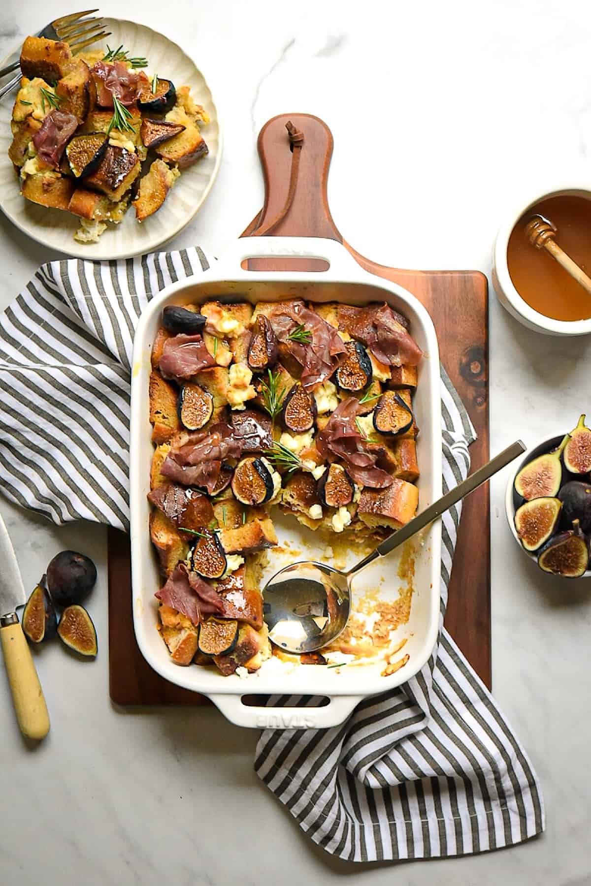 fig and goat cheese bread pudding