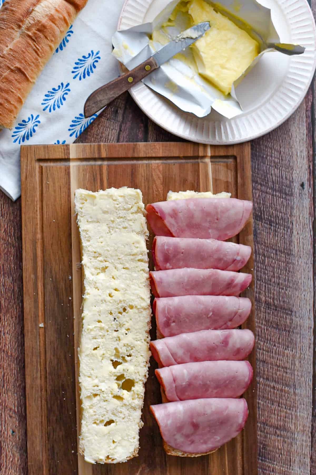 Jambon-beurre-sandwich-steps